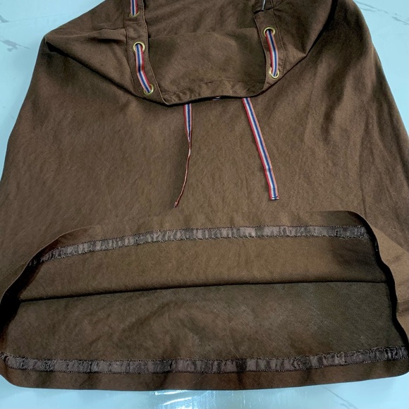 BCBGMaxArzia Brown A-Line Linen Side Zipper Skirt Size 4 - Picture 5 of 8